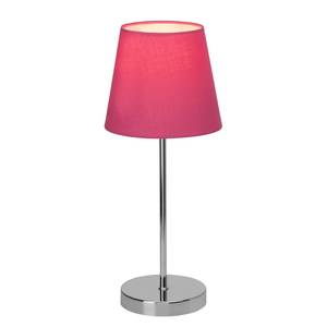 Lampe Kasha Coton / Acier - 1 ampoule - Rose foncé