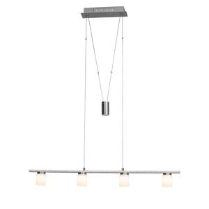 Suspension LED Betsy Verre / Acier - 4 ampoules