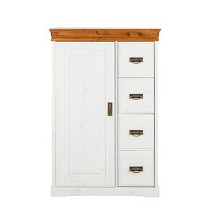 Commode Formentera Massief grenenhout - Wit/Bruin