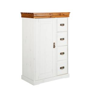 Commode Formentera Massief grenenhout - Wit/Bruin