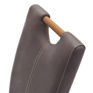 Chaises rembourrées Alessia (lot de 2) Imitation cuir - Marron / Hêtre