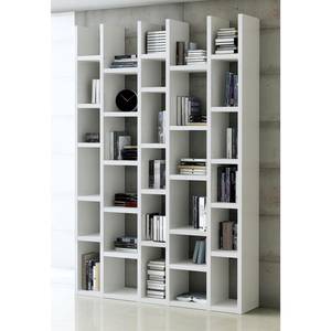 Bibliothèque Emporior II Blanc - Blanc brillant - Largeur : 150 cm