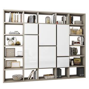 Étagère Emporior VI Mat beige clair - 272 cm - Blanc brillant