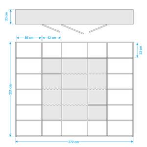 Boekenkast Emporior IV Eikenhouten zwartbruin look - Breedte: 272 cm