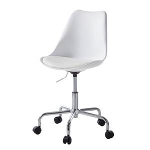 Chaise de bureau Aledas I Imitation cuir / Métal - Blanc