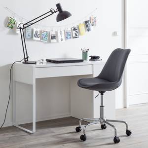 Chaise pivotante Aledas Tissu / Métal - Tissu Cors: Gris foncé - Chrome brillant