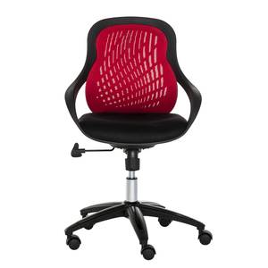 Bürodrehstuhl Ben Schale schwarz - Rückenlehne rot, Sitz schwarz