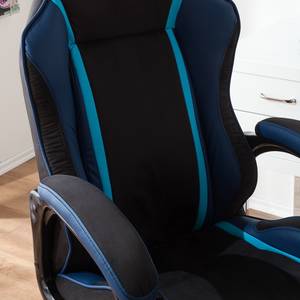 Chaise de bureau Cleone Microfibre / Matière synthétique - Noir / Bleu
