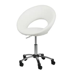 Chaise pivotante de bureau Frieder I Imitation cuir - Blanc