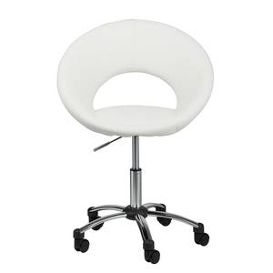 Chaise pivotante de bureau Frieder I Imitation cuir - Blanc