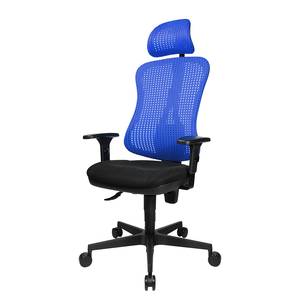Bürodrehstuhl Head Point Blau / Schwarz - Mit Kopfstütze - Höhenverstellbare Armlehnen