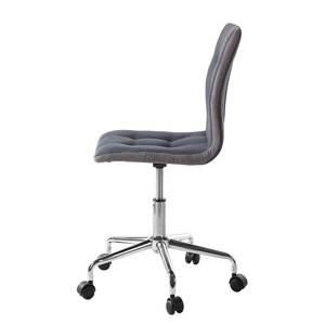 Chaise de bureau Troon Tissu / Chrome - Gris foncé / Gris clair