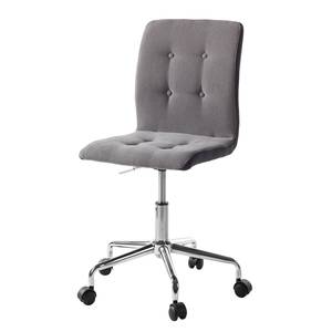 Chaise de bureau Troon Tissu / Chrome - Gris clair / Gris foncé