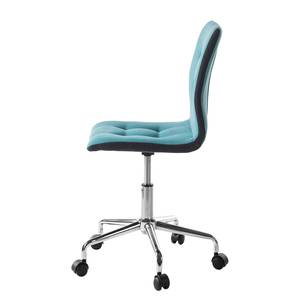 Chaise de bureau Troon Tissu / Chrome - Turquoise / Gris foncé