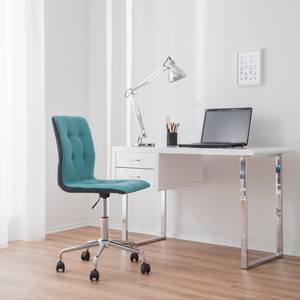 Chaise de bureau Troon Tissu / Chrome - Turquoise / Gris foncé