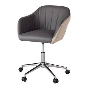 Chaise de bureau Katsina Imitation cuir / Tissu - Gris / Beige