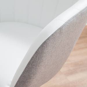 Chaise de bureau Katsina Imitation cuir / Tissu - Blanc / Gris clair