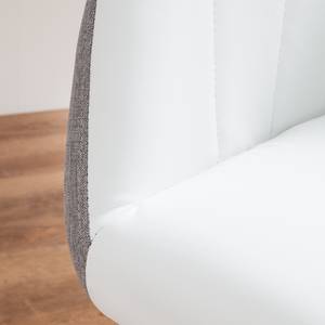 Chaise de bureau Katsina Imitation cuir / Tissu - Blanc / Gris clair