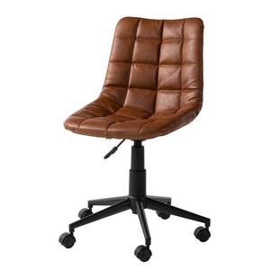 Chaise de bureau Lanigan Imitation cuir - Métal - Cognac