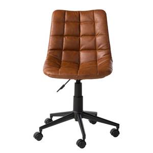 Chaise de bureau Lanigan Imitation cuir - Métal - Cognac