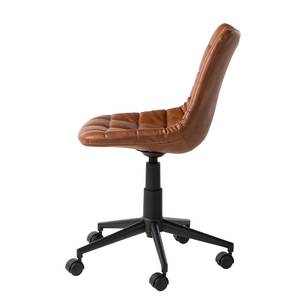 Chaise de bureau Lanigan Imitation cuir - Métal - Cognac