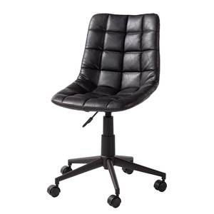 Chaise de bureau Lanigan Imitation cuir - Métal - Noir