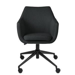 Chaise de bureau pivotante NICHOLAS Tissu / Métal - Gris clair / Noir - Tissu Cors: Anthracite - Noir