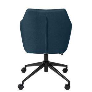 Chaise de bureau pivotante NICHOLAS Tissu / Métal - Gris clair / Noir - Tissu Cors: Bleu jean - Noir