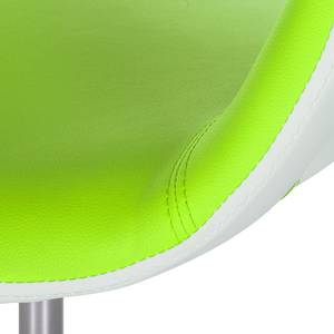 Chaise de bureau pivotante Prace Imitation cuir - Vert pomme / Blanc
