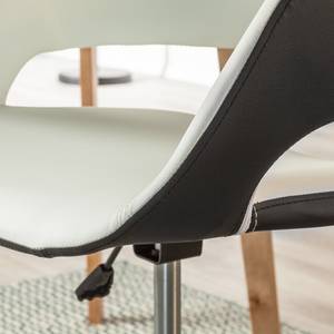 Chaise de bureau pivotante Prace Imitation cuir - Blanc / Noir