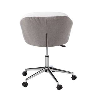 Chaise de bureau Katsina Imitation cuir / Tissu - Blanc / Gris clair