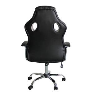 Chaise de bureau pivotante Yanis Imitation cuir / Tissu mesh - Noir / Gris