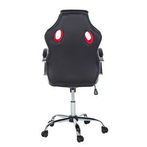 Chaise de bureau pivotante Yanis Imitation cuir / Tissu mesh - Noir / Rouge