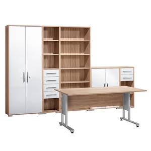 Set risparmio per ufficio Merit I 6 pezzi - Effetto quercia di Sonoma/Bianco lucido