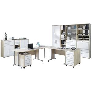 Bureau voordeelset Merit VII (12-delig) Sonoma eikenhouten look/hoogglans wit