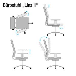 Chaise de bureau Linz II Tissu gris