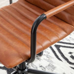 Sedia ufficio girevole Waledas I Similpelle - Marrone vintage - Color cognac/Nero