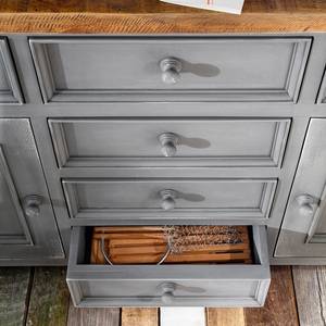 Armadio buffet Balignton Legno massello di pino - Grigio