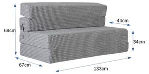 Sofa Klappbett 2Pl. Schaum 133x190 Grau - Textil - 133 x 68 x 67 cm