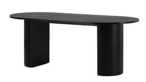 Table à manger Bianca Noir - Textile - En partie en bois massif - 90 x 75 x 200 cm