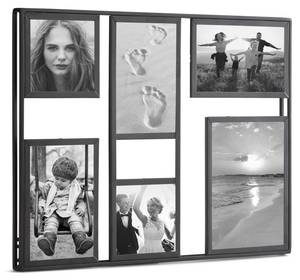 Fotocollagen Bilderrahmen Schwarz - Glas - Metall - 41 x 32 x 3 cm