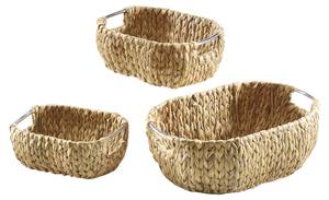 3tlg. Set Dekoschale HYACINTHBOWL Braun - Naturfaser - 28 x 14 x 41 cm