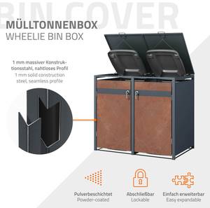 Mülltonnenbox für 4 Tonnen Rotbraun