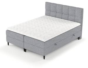 Boxspringbett Arlette H3 Latex-Topper Grau - Breite: 180 cm