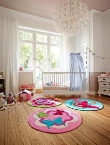 Kinderteppich Butterfly Party Pink - Textil - 100 x 10 x 100 cm