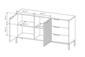 Sideboard RAVIN Schwarz - Eiche Dunkel