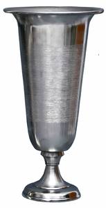 Vase auf Fuß Silber - Metall - 25 x 47 x 25 cm