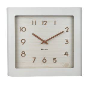 Horloge murale Sole Squared Frame Blanc - Bois manufacturé - 29 x 33 x 5 cm