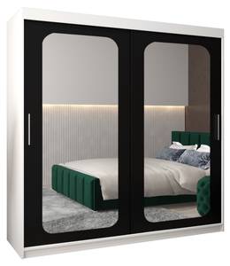 Armoire à portes coulissantes promo t3 Noir - Blanc - Largeur : 200 cm - 2 porte