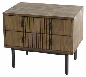 Nachttisch mit 2 Schubladen Akazie Braun - Holz teilmassiv - 40 x 50 x 60 cm